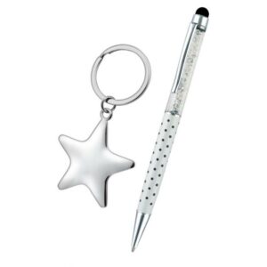 Schrijfset ster zilver