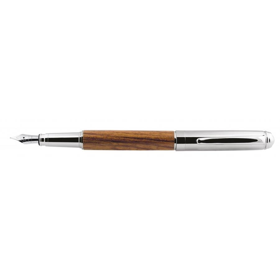 Vulpen hout met verchroomd metaal