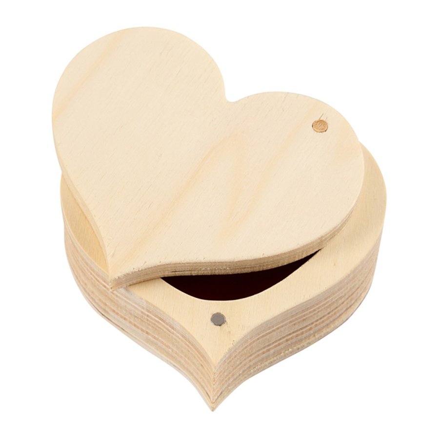 Houten doosje hart