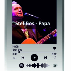 Foto op glas met spotify muzieknummer 17 x 22 cm