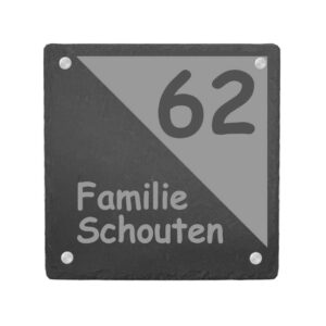 Naambord 20 x 20 cm Leisteen