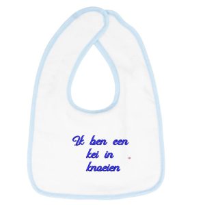 Slab wit/licht blauw met eigen tekst