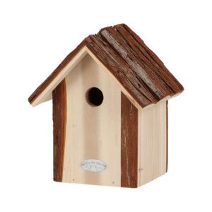 Nestkast pimpelmees met dak van boomschors