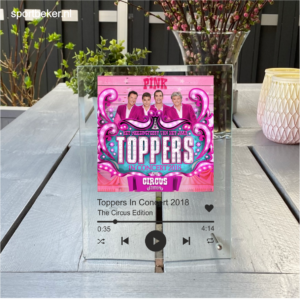 Spotify op glas - Maat L - 17 x 22 cm.