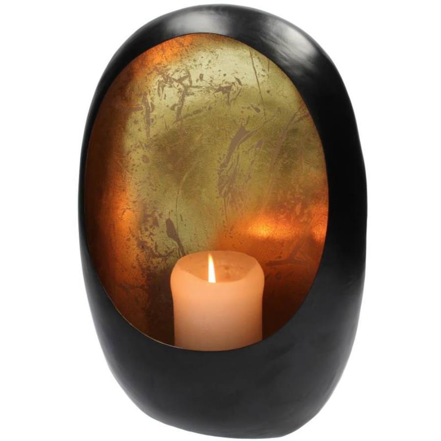 Windlicht zwart/goud - Afbeelding 2