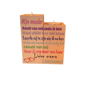 Waxinelichthouder beukenhout