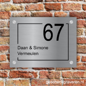 Naambord RVS look strak