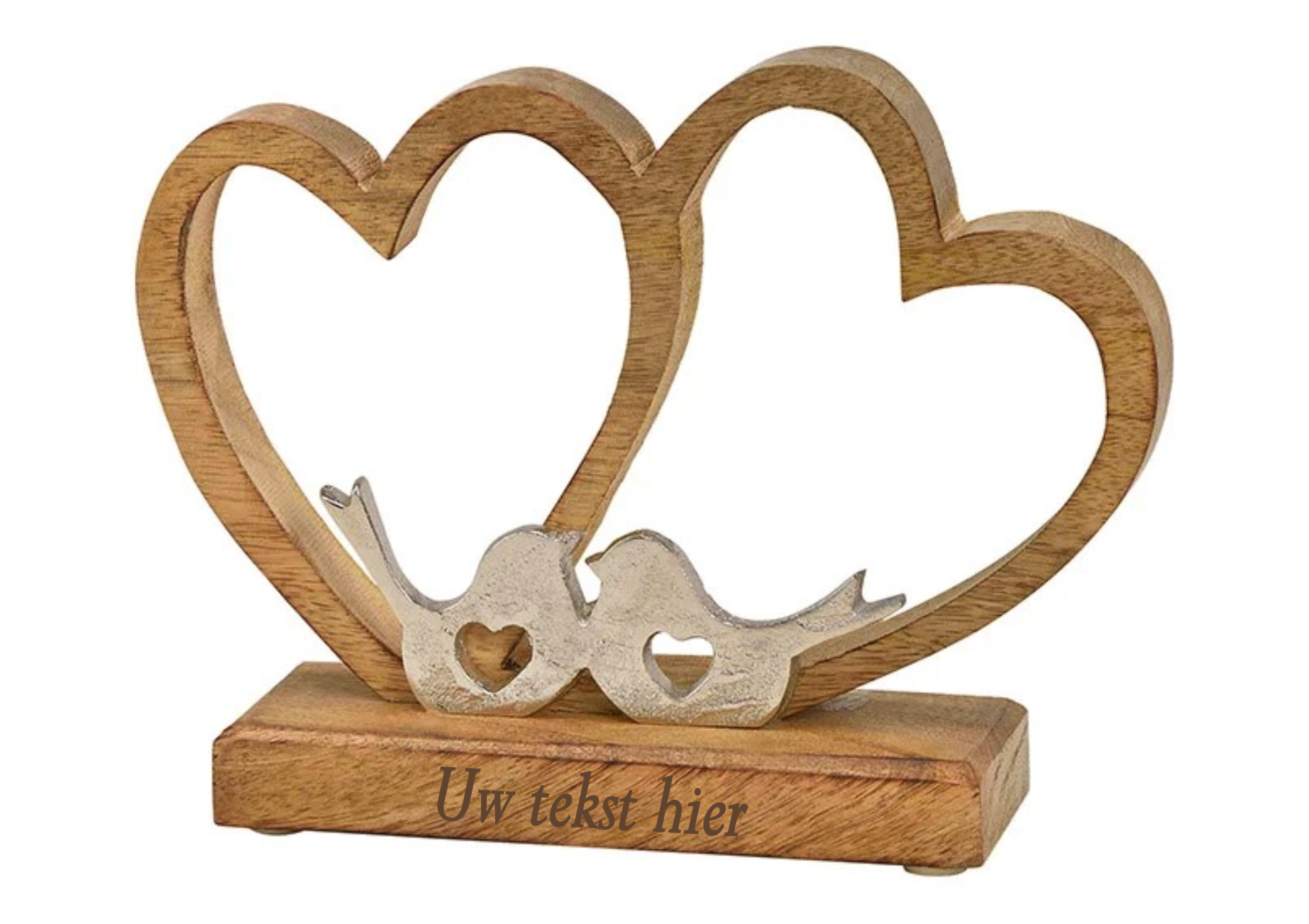 Beeld mangohout "LOVE BIRDS"