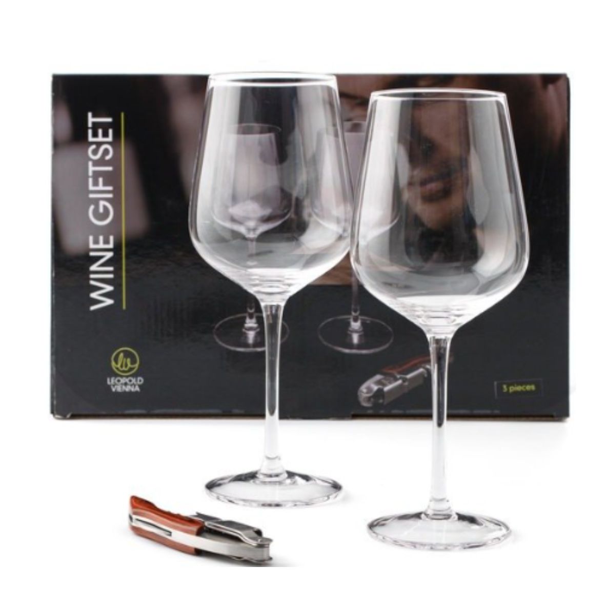 Geschenkset wijnglazen + kurkentrekker
