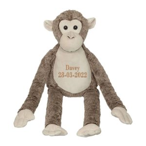 Knuffel(J)aap met geborduurde naam