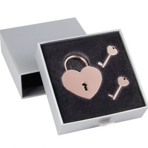 Liefdesslotje met 2 sleuteltjes Rosé kleur