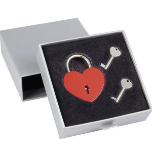 Liefdesslotje met 2 sleuteltjes rood