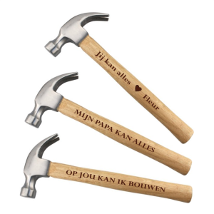 Hamer met lasergravure