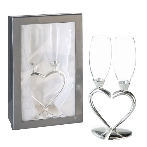 Set 2 champagneglazen "LOVE"