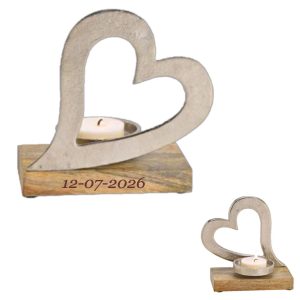 Decoratieve kaarshouder met metalen hart