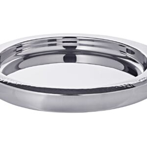 Alabama dienblad (Ø 38 cm), gehamerd, rond, roestvrij staal, hoogglans gepolijst